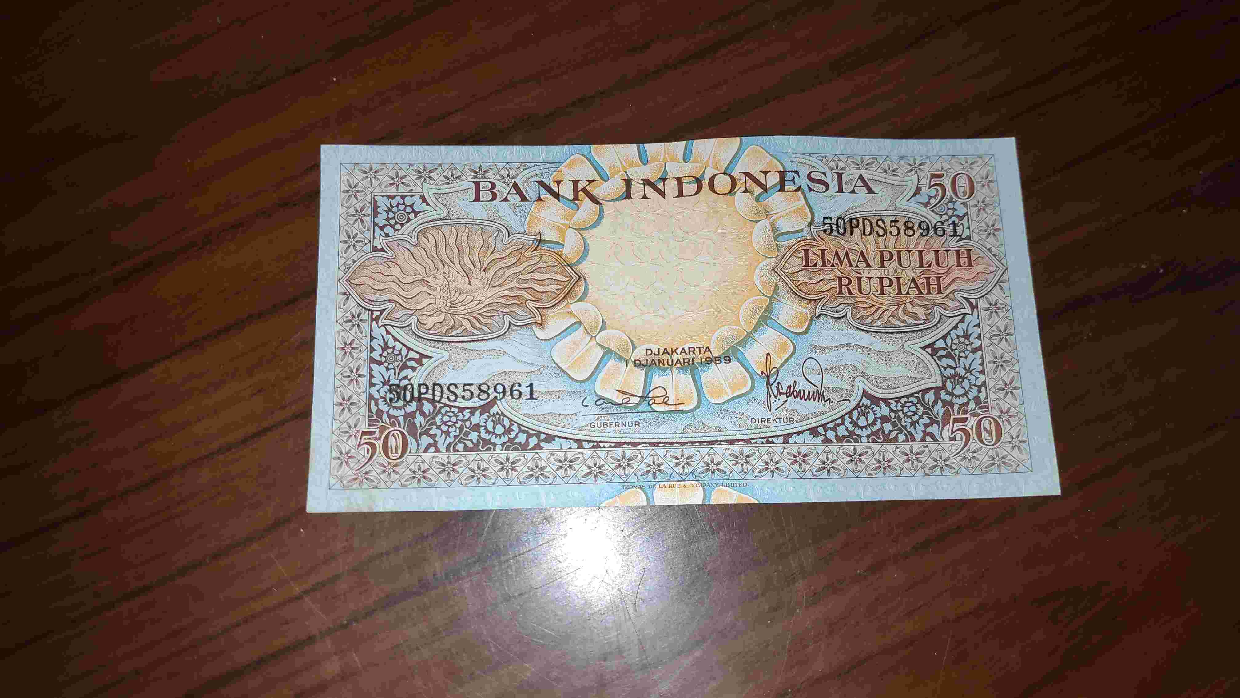 Uang kertas 50 rupiah tahun 1959