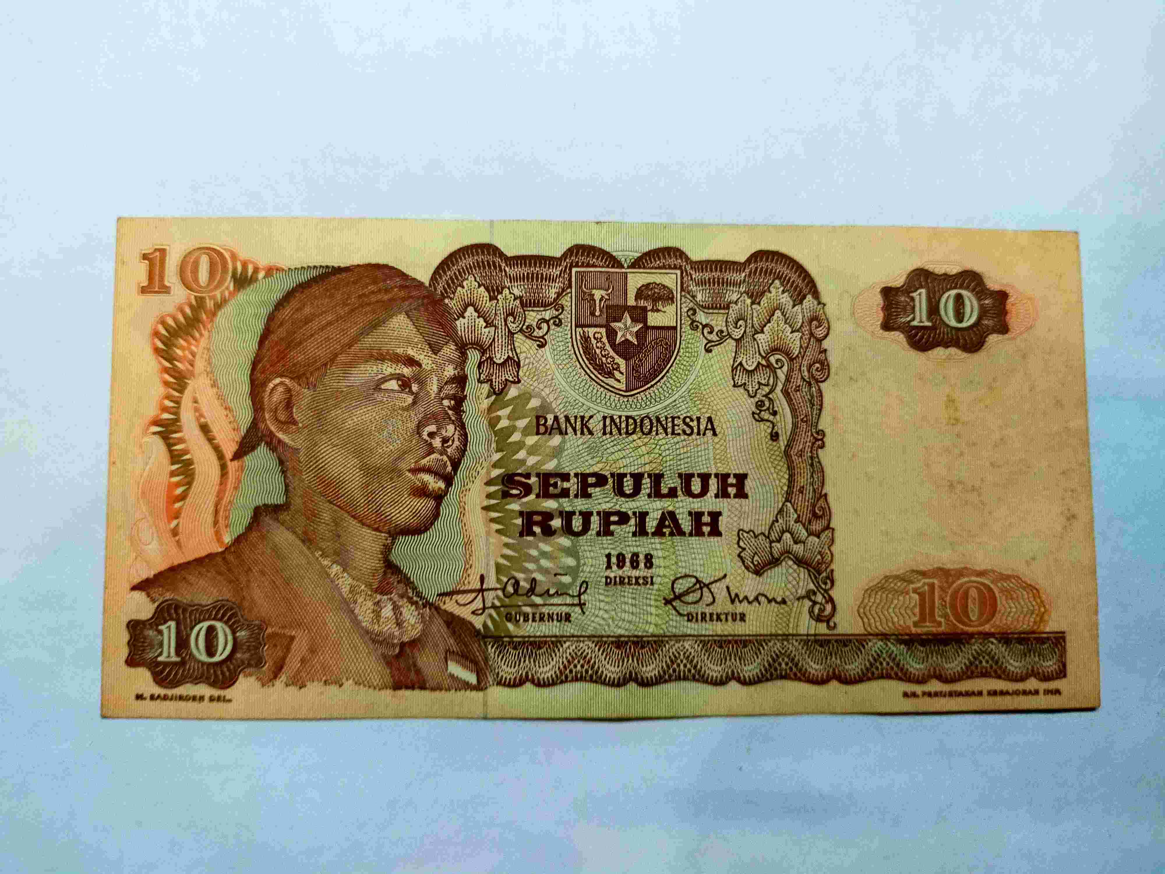 Uang Kertas 10 Rupiah Edisi 1968
