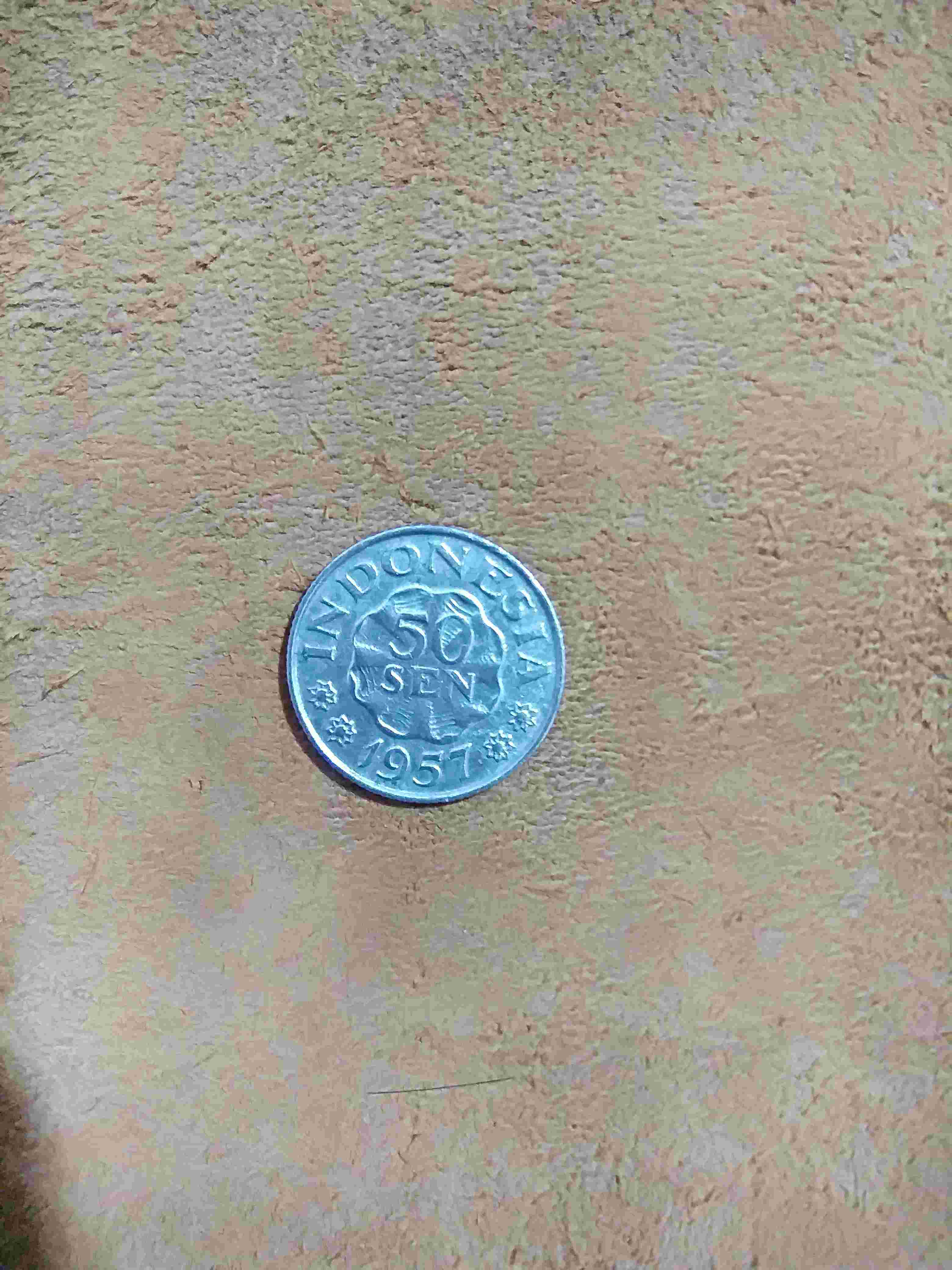 Numismatik Uang Koin 50 Sen 1957 Dipa Negara Kode 2 Uang Kuno 50 Sen