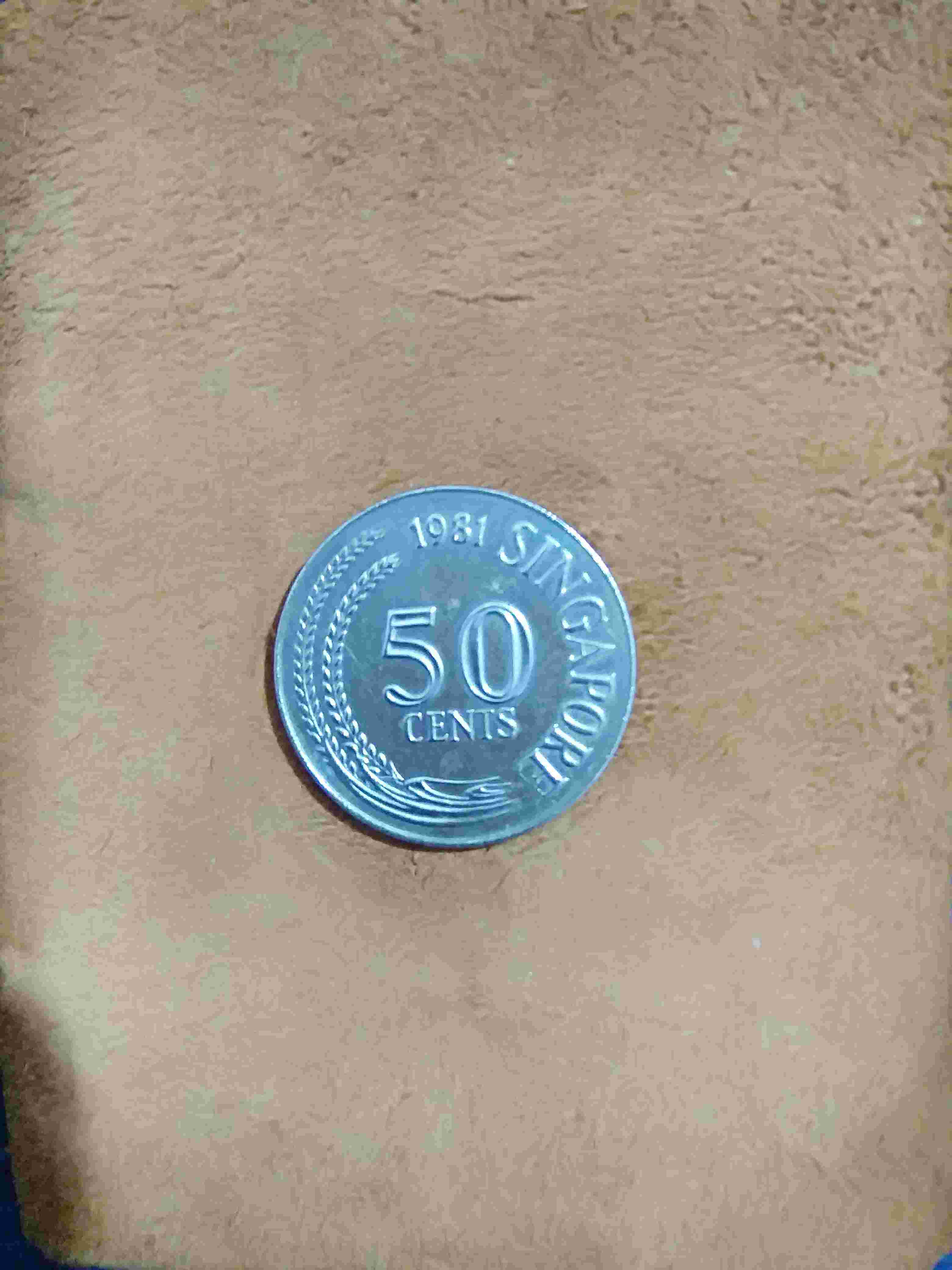 Numismatik Uang Koin 50 Cents 1981 Singapore Kode 2 Uang Kuno 50 Cents