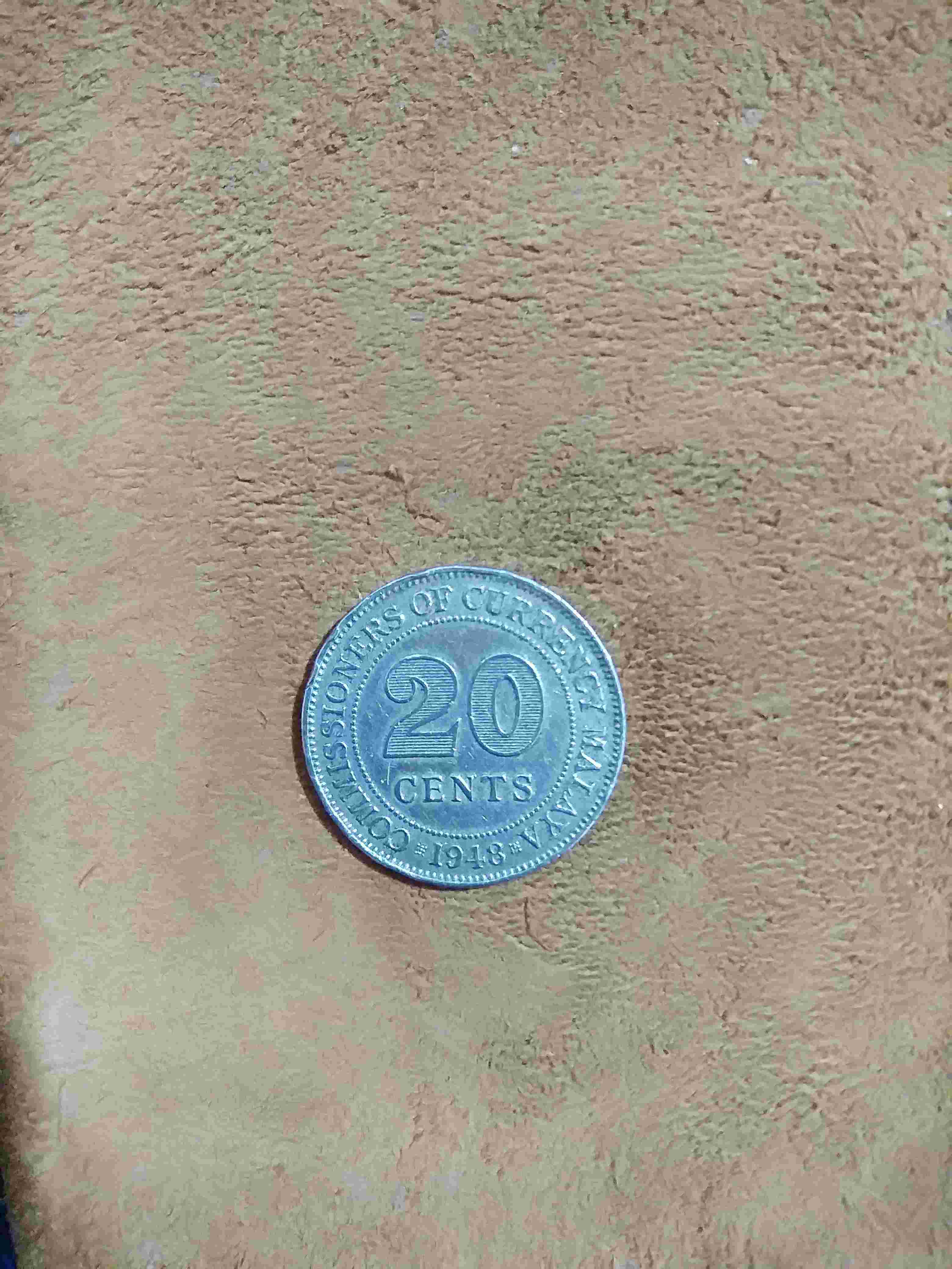 Numismatik Uang Koin 20 Cents 1948 Malaya King George VI Kode 2 Uang Kuno 20 Cents