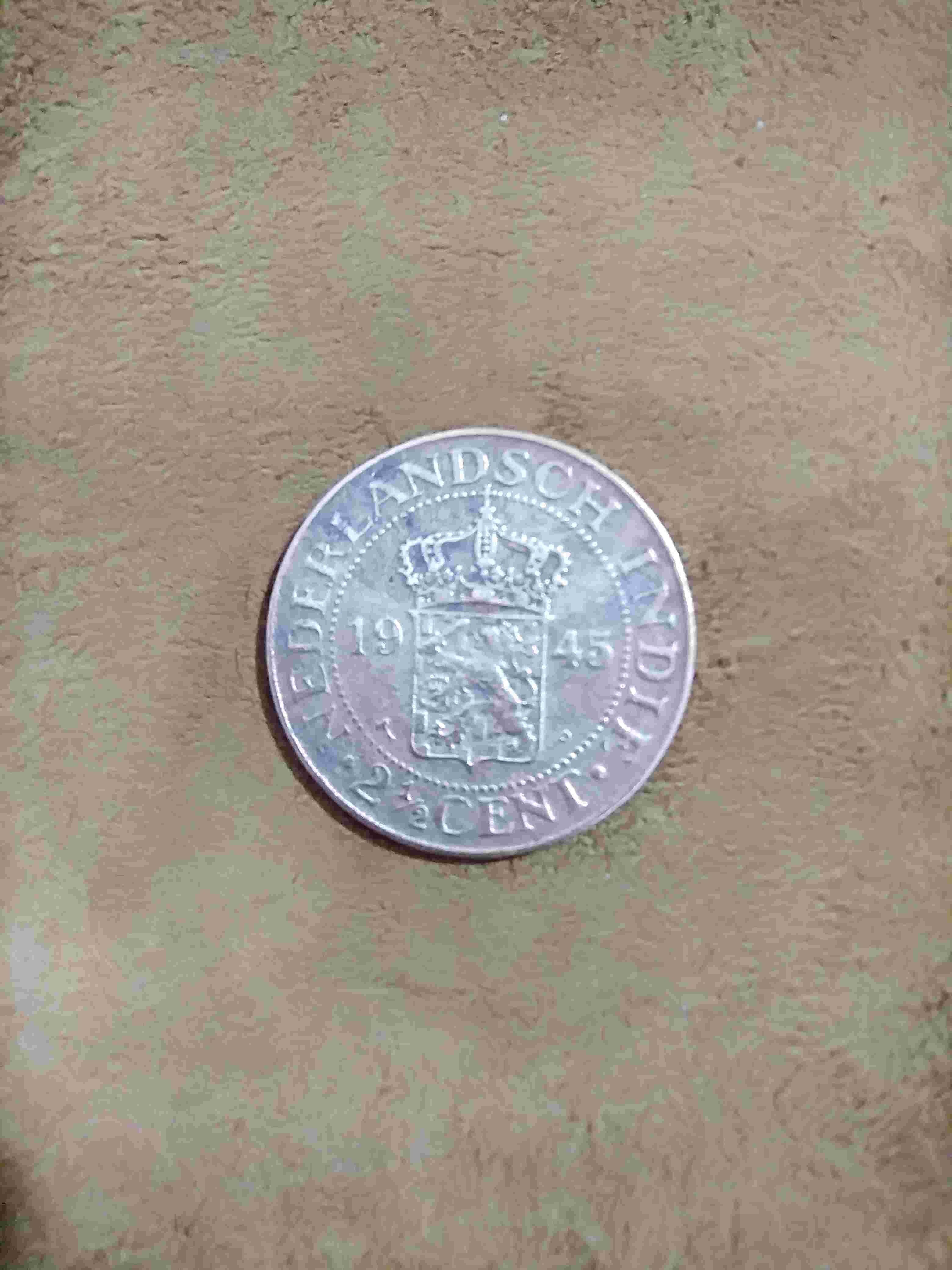 Numismatik Uang Koin 2 1/2 Cents 1945 Nederlandsch Indie Kode 1 Uang Kuno 2,5 Cents Nederland