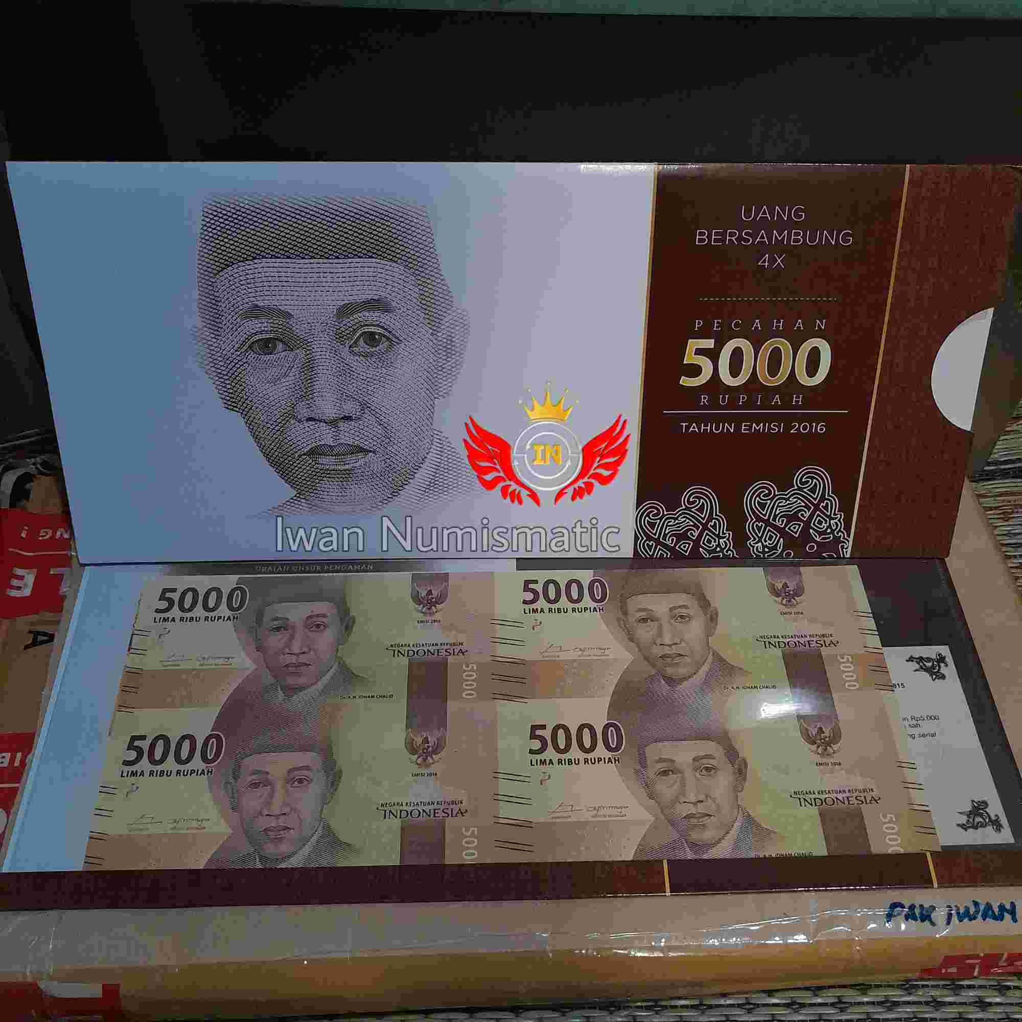 Koleksi Uncut Uang Bersambung 5000 X4 Emisi 2016 Original