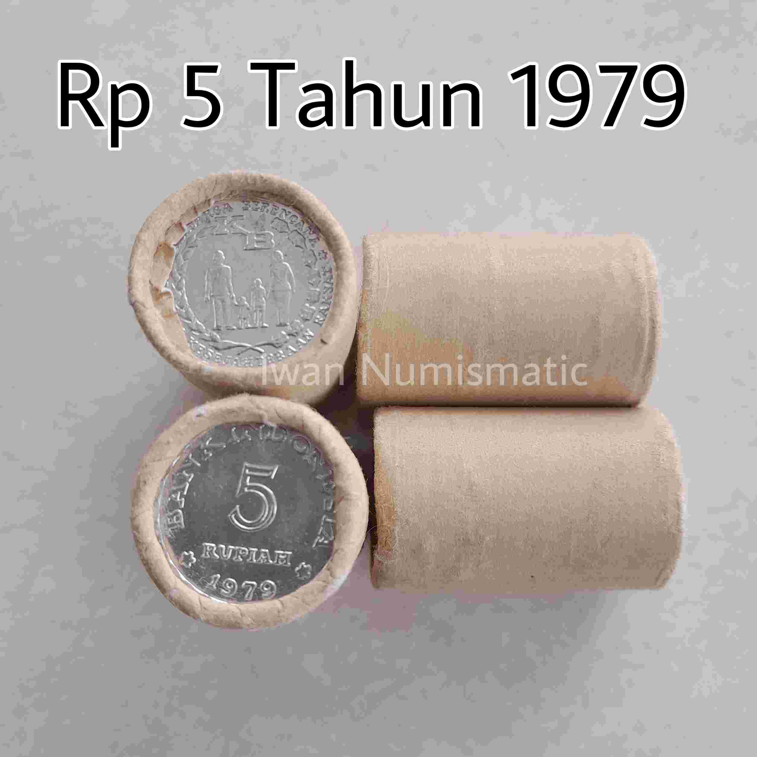 Koleksi Uang Koin Kuno 1 Roll 5 Rupiah Tahun 1979 Original