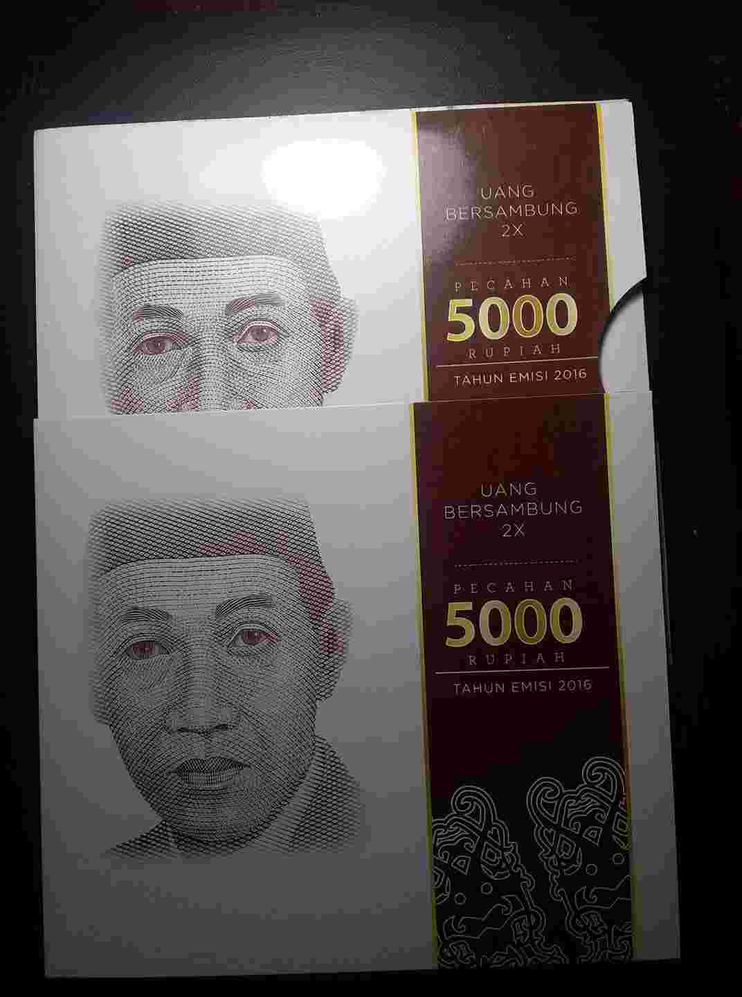 Koleksi Uncut Uang Bersambung 5000 X2 Emisi 2016 Original
