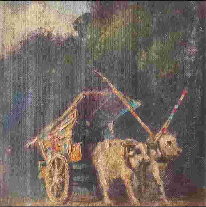 LUKISAN MOI INDIE KARYA F.BAWAZIER ; 27.5 x 39 CM