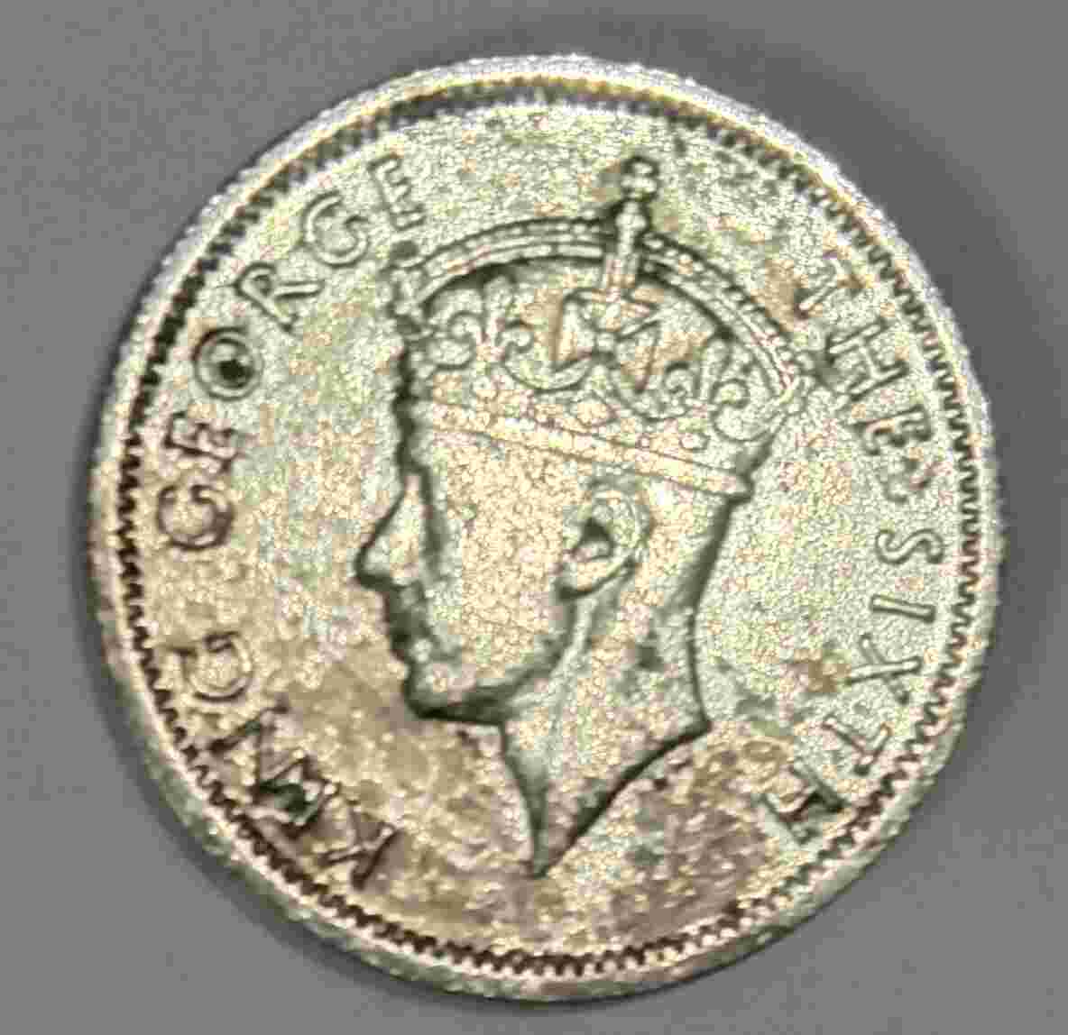 Uang Koin Silver Perak King George Malaya 10 Cent .h 684