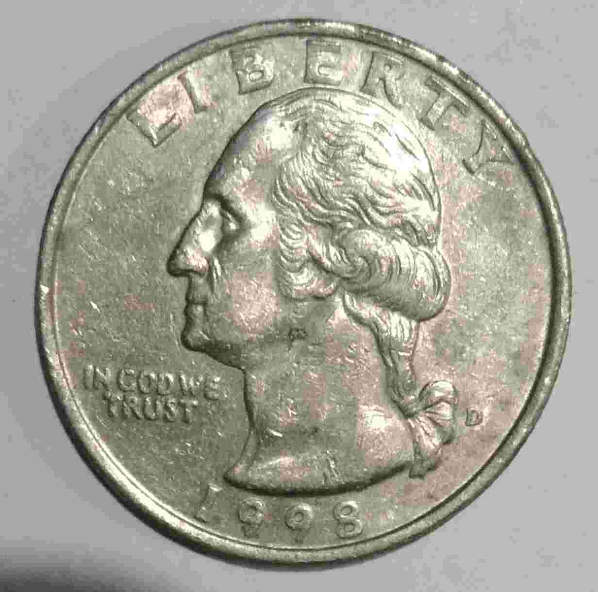 Uang Koin Kuno Quarter Dollar 1998 George Washinton_ h.698