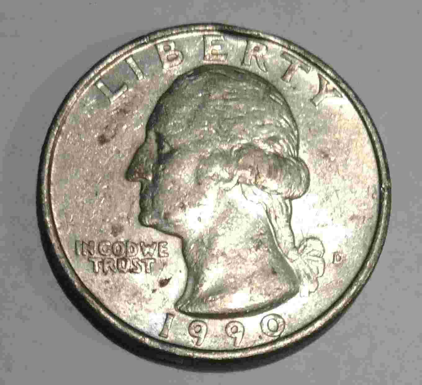 Uang Koin Kuno Liberty Quarter Dollar Tahun 1990 - h 699