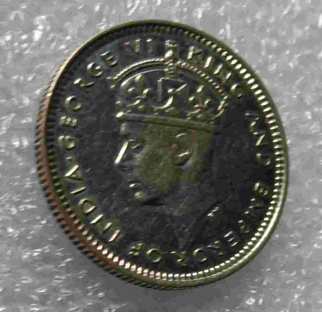 Uang Koin George VI 10 Cents1939 Malaya.WN .909