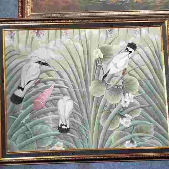 Oil canvas Jalak Bali Coblok Ubud