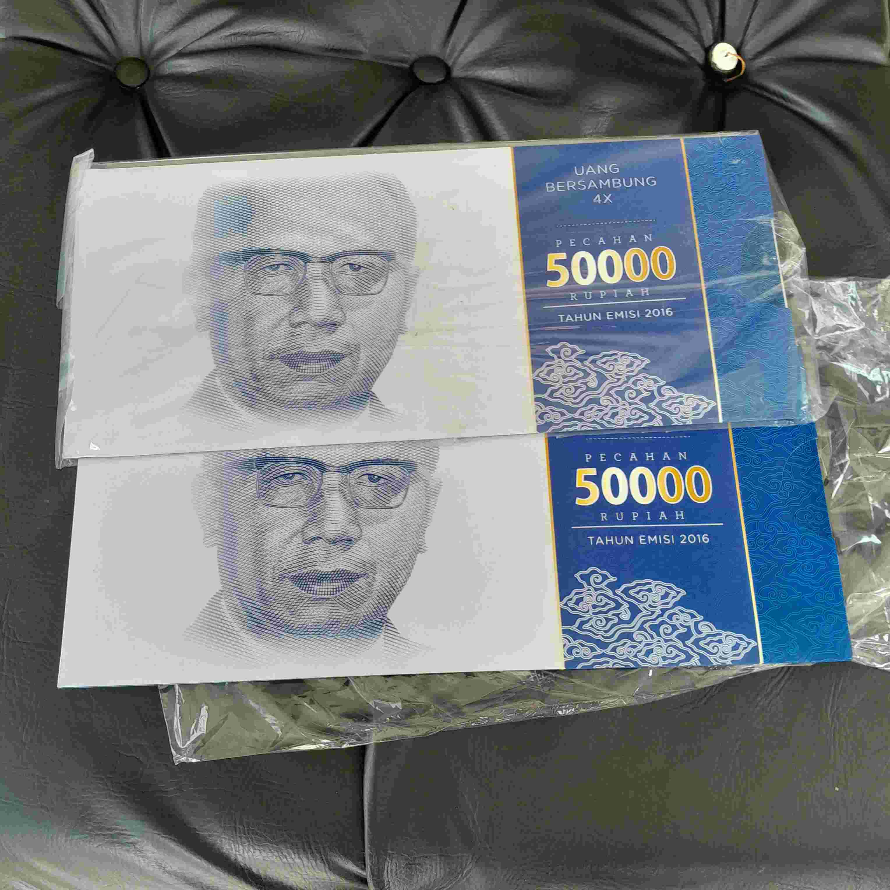Koleksi Uncut Uang Bersambung 50000 X4 Emisi 2016 Original