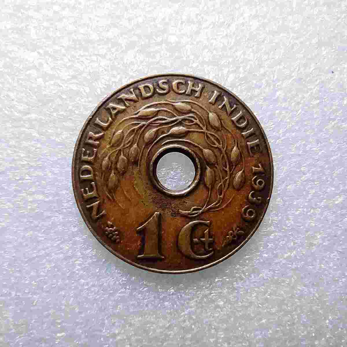 Koin Kuno Bolong 1 Cent Nederlandsch Indie 1939