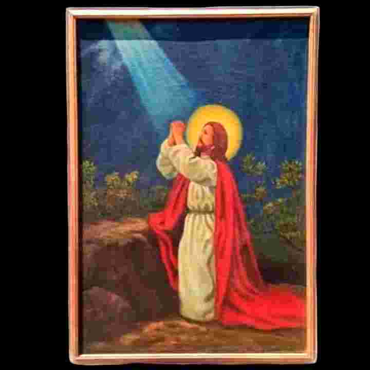 Barang Jadul Antik Lukisan Kanvas Yesus Kristus Original Lama Utuh  Barang Jadul Antik Lukisan Kanvas Yesus Kristus Original Lama Utuh 