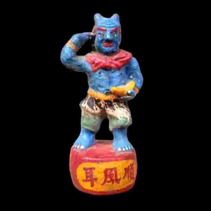 Barang Jadul Patung Cina "Telinga Halus" Terakota T.13cm Utuh Antik