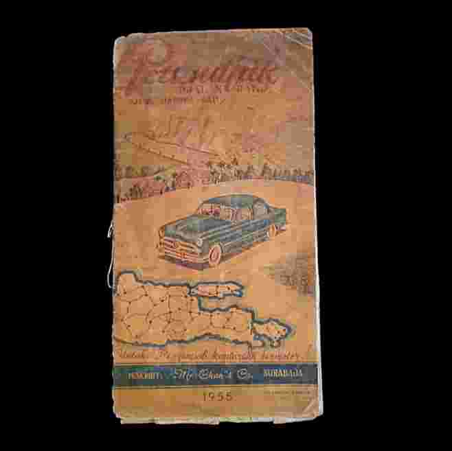 Buku Peta Lama Petundjuk Djalan Raya Djawa-Madura-Bali 1955 Antik
