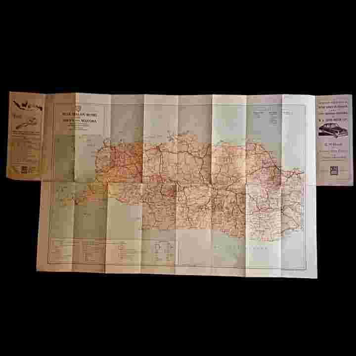 Peta Lama Ikatan Motor Indonesia Djawa Barat 1952 Uk.Besar Antik