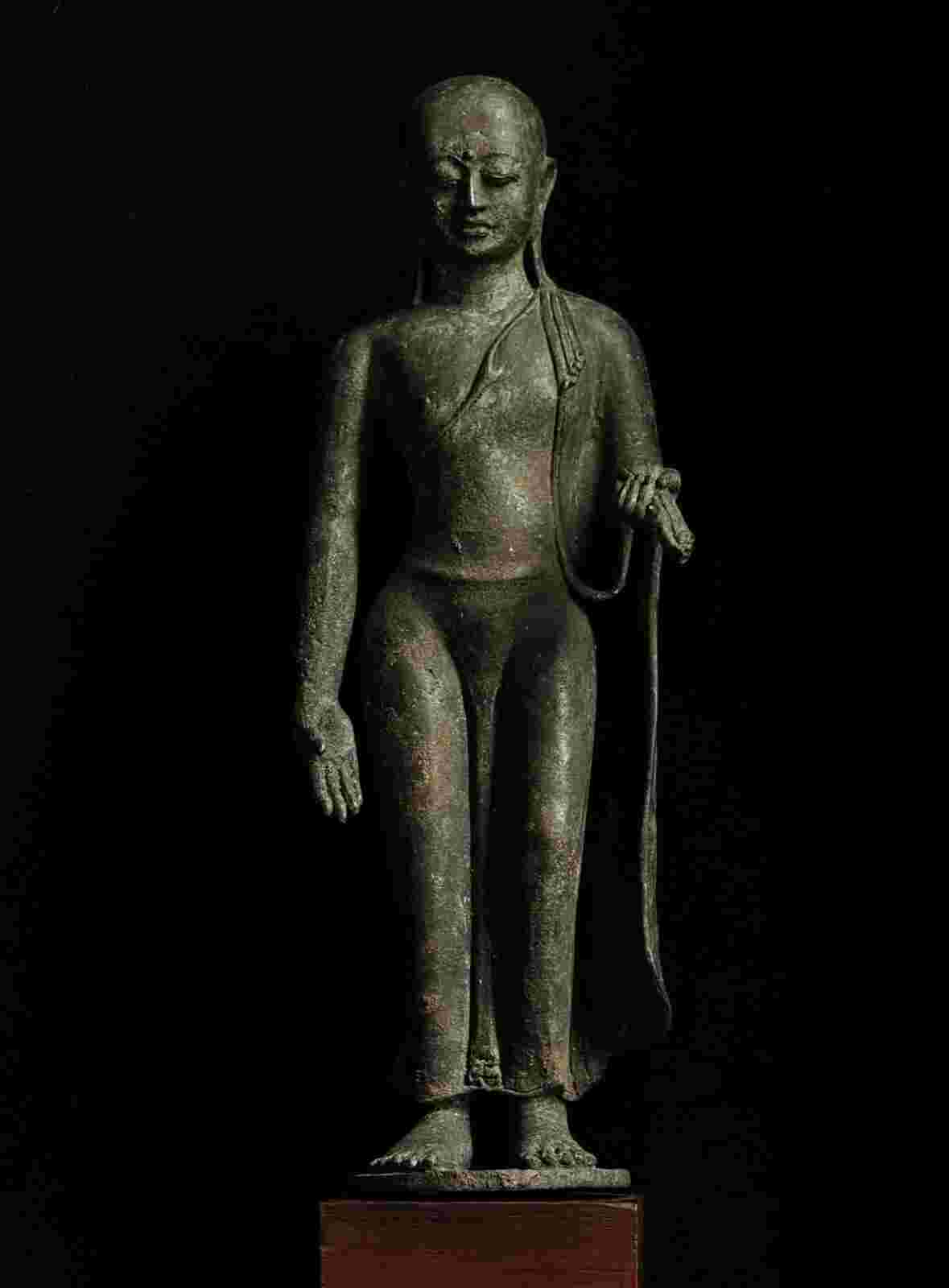 Patung perunggu budha gundul antik kuno