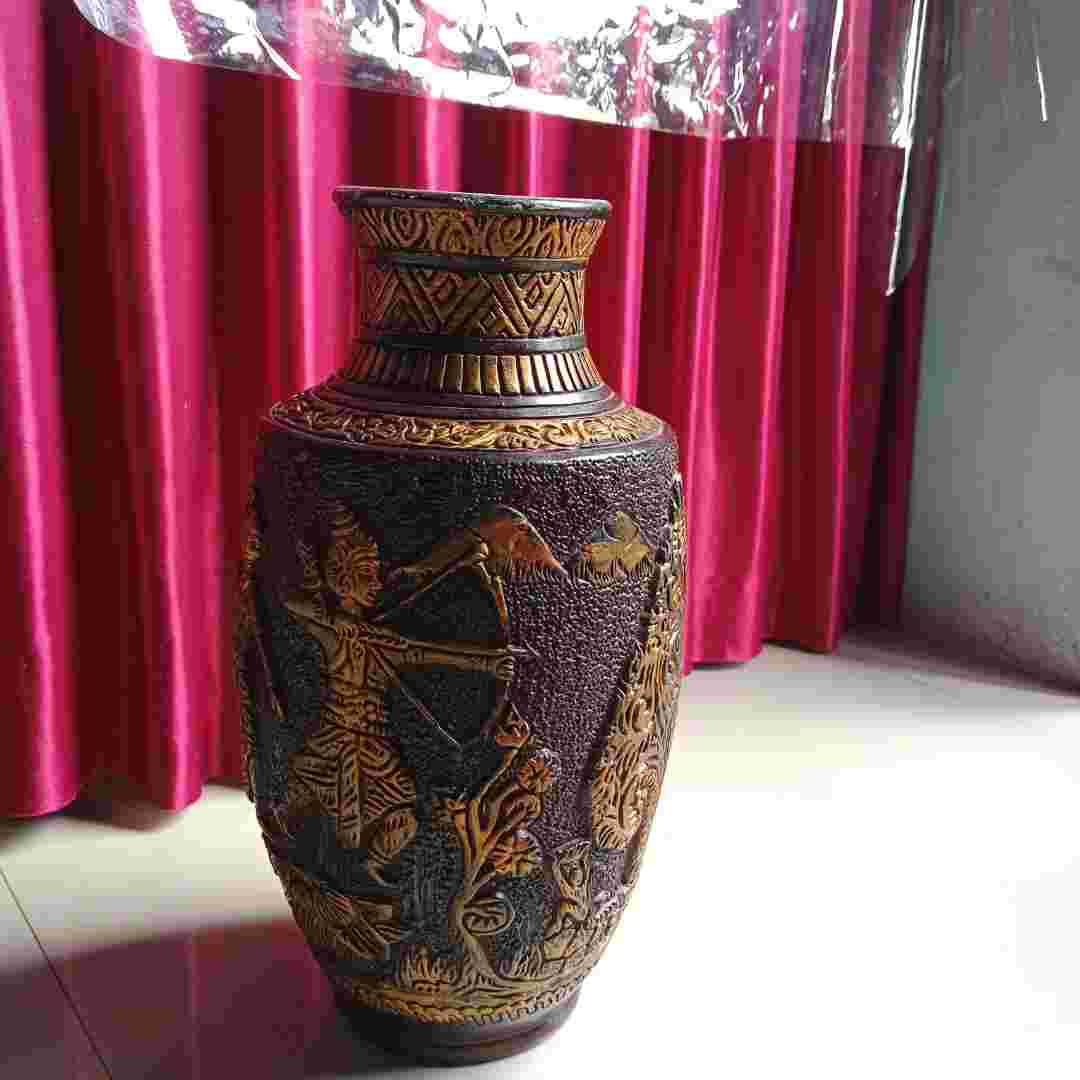 Keramik antik kuno Cinnabar Lacquer