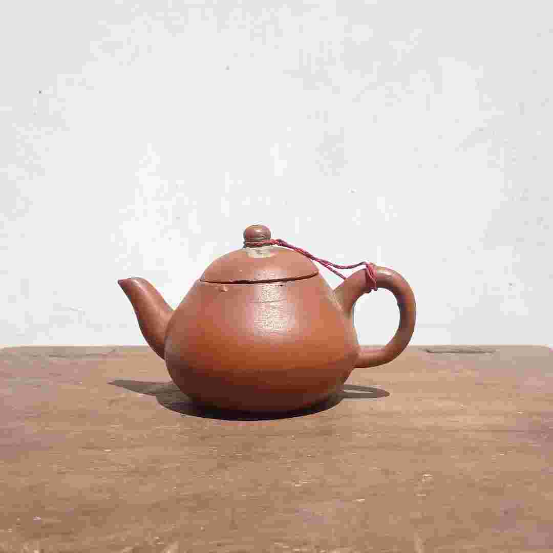 Antik Teko Terakota Yixing Cina Uk.Kecil Marking Tua Kuno Lama