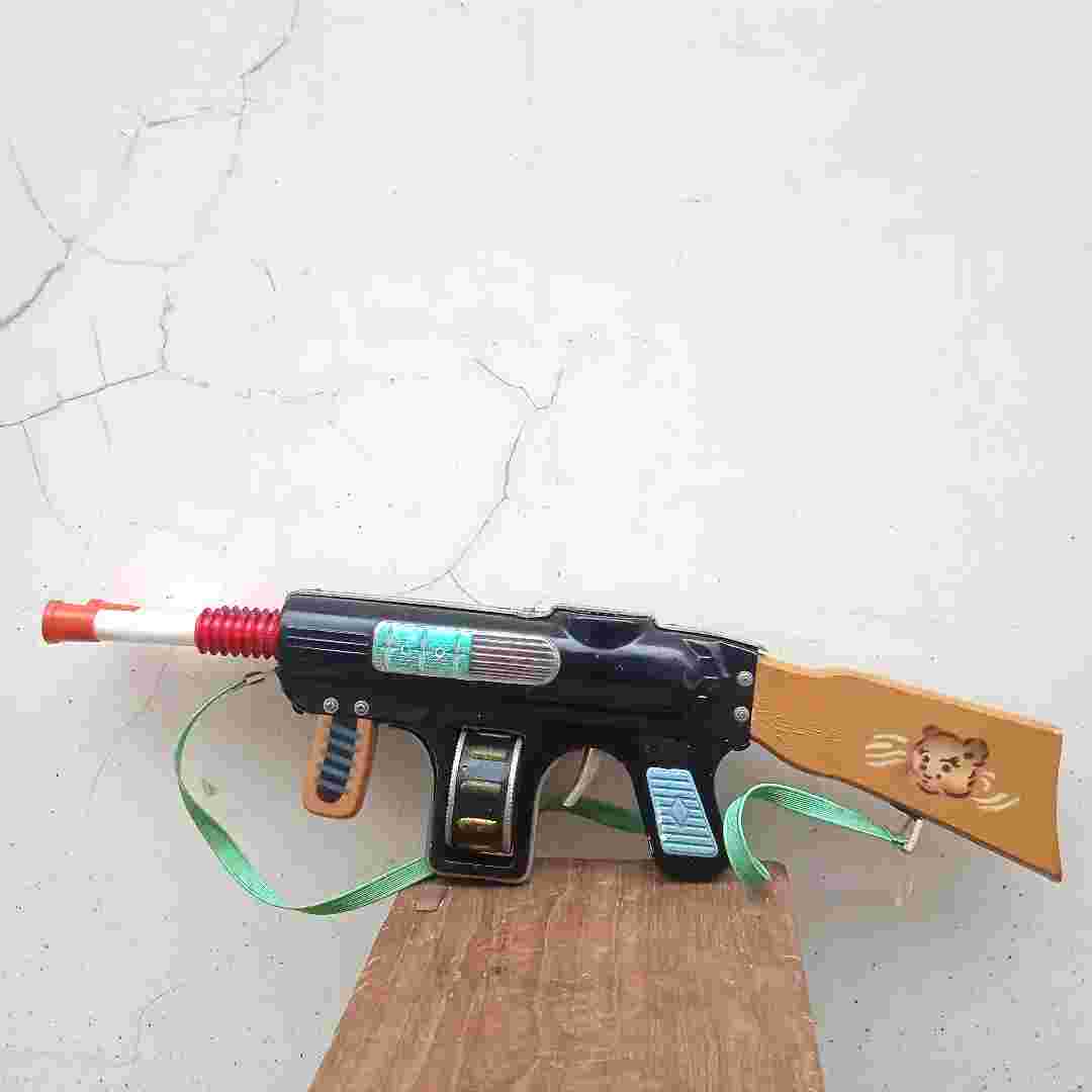 Barang Jadul Tin Tiys Burp Gun Senjata AK-47 Fungsi Normal Rare Antik