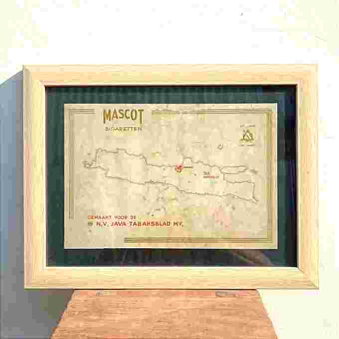 Antik Poster Kertas Iklan Era Kolonial MASCOT Original Utuh Tua