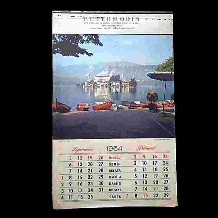Antik Kalender Lama 1964 PT. PERUSAHAAN MOTOR INDONESIA FUCHS & RENS