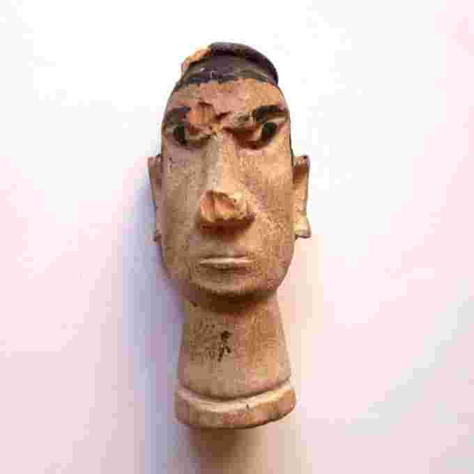 Antik Kepala Wayang Potehi Ukir Kayu Peranakan Tua Kuno