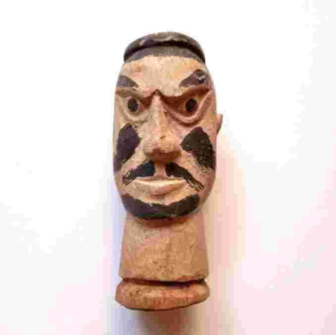 Antik Kepala Wayang Potehi Peranakan Bahan Kayu Tua Kuno