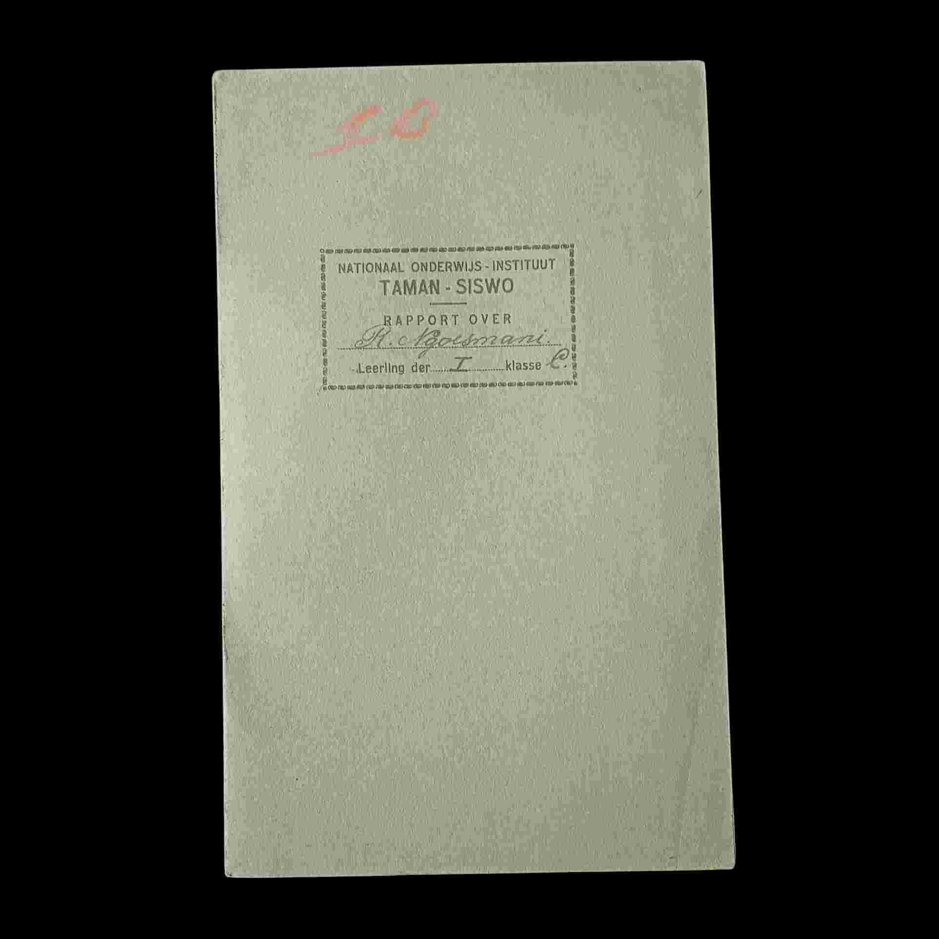 Antik Raport Bangsawan R.Ngoesmani Taman Siswo Kl.1 Th.1926 - 1927 Tua