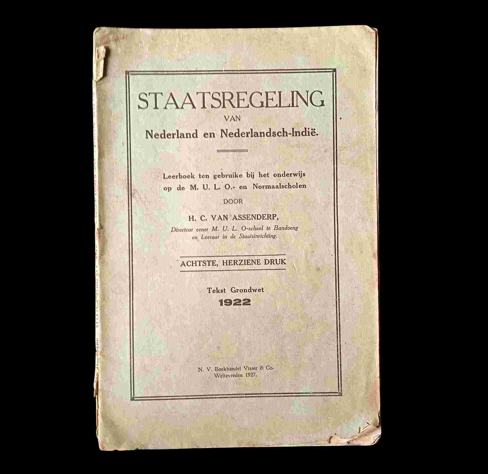 Buku Lama Belanda Ttg Peraturan Negara STAATSREGELING 1922 Antik