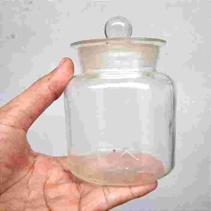 Barang Jadul Toples Kaca Marking Shimida Osaka Japan Uk.Kecil Antik