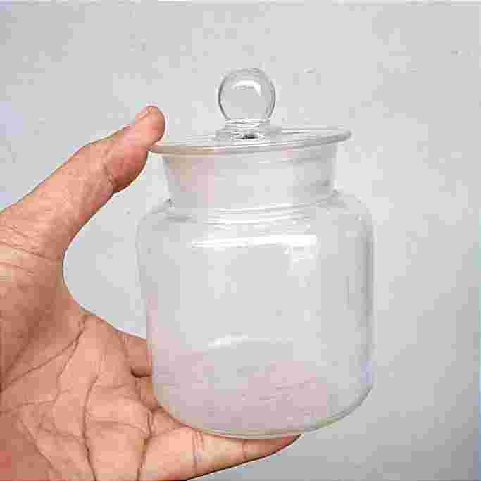 Barang Jadul Toples Kaca Ukuran Kecil Ishidzuka Japan Utuh Antik