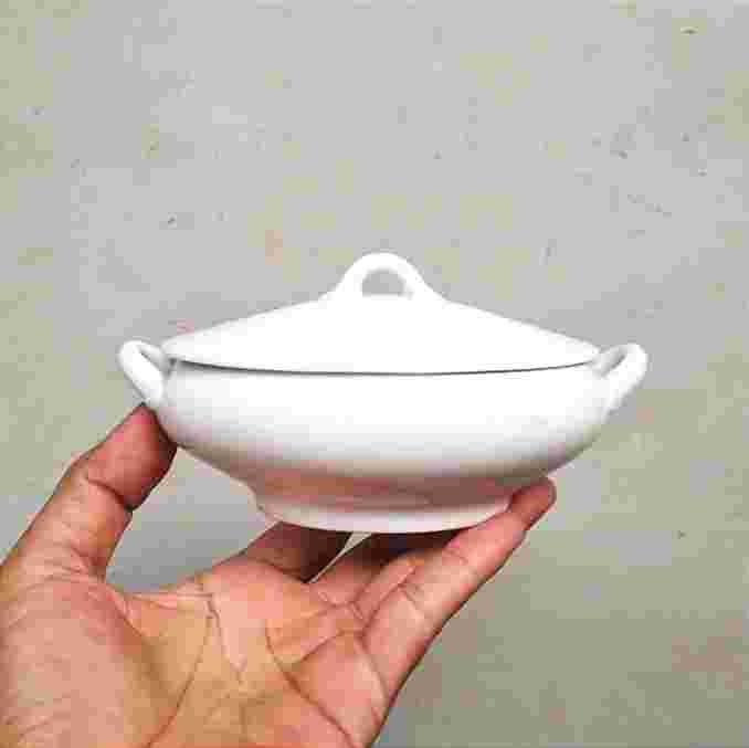 Barang Jadul Basin Oval Mini Porcelain SGK Japan Utuh Tua Antik