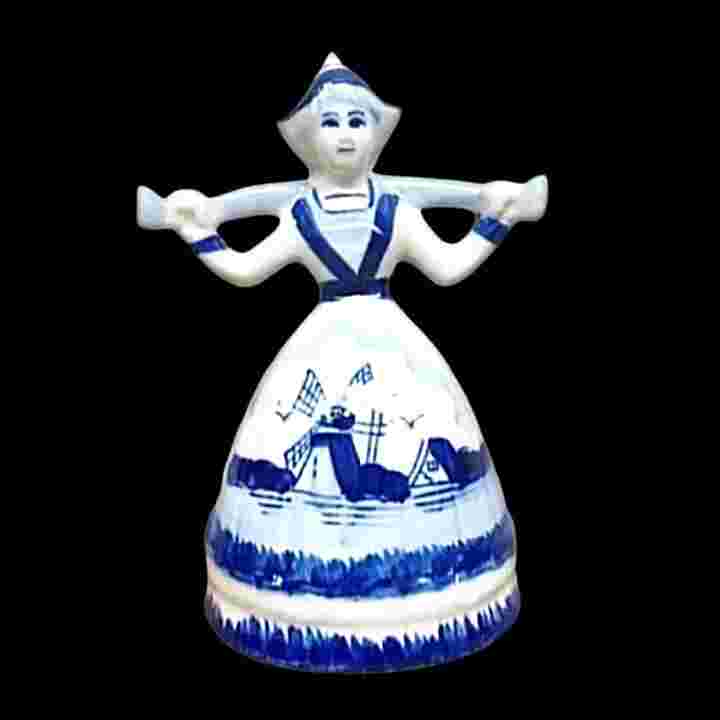 Barang Antik Patung Keramik Delft Holland Biru Putih Utuh Tua Jadul