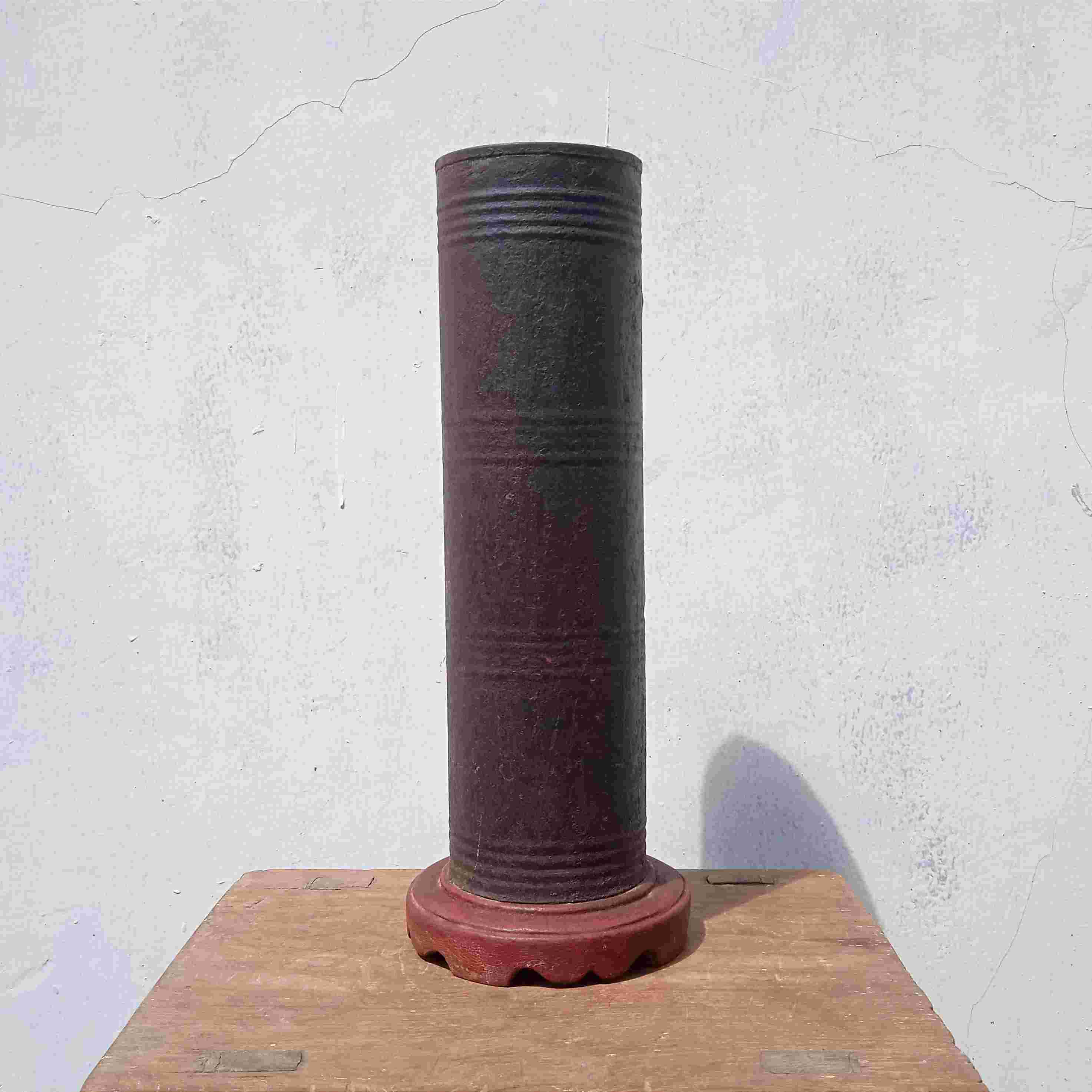 Antik Barang Peranakan Hiolo Tempat Dupa Logam Dan Kayu Gincu Tua Kuno