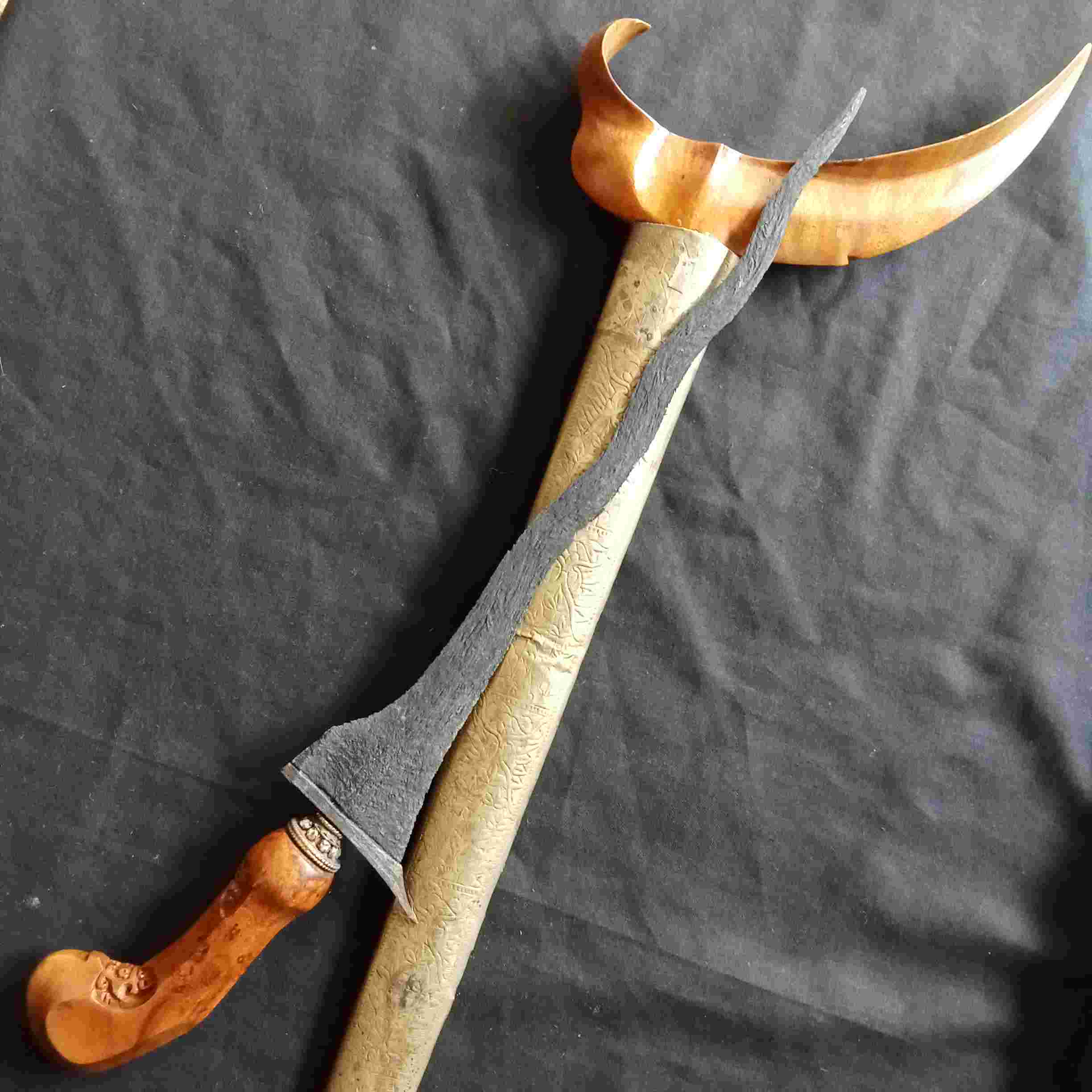 Keris Pulanggeni Sepuh Warangan Lawas Pamor Banyu Mili Pemagaran 