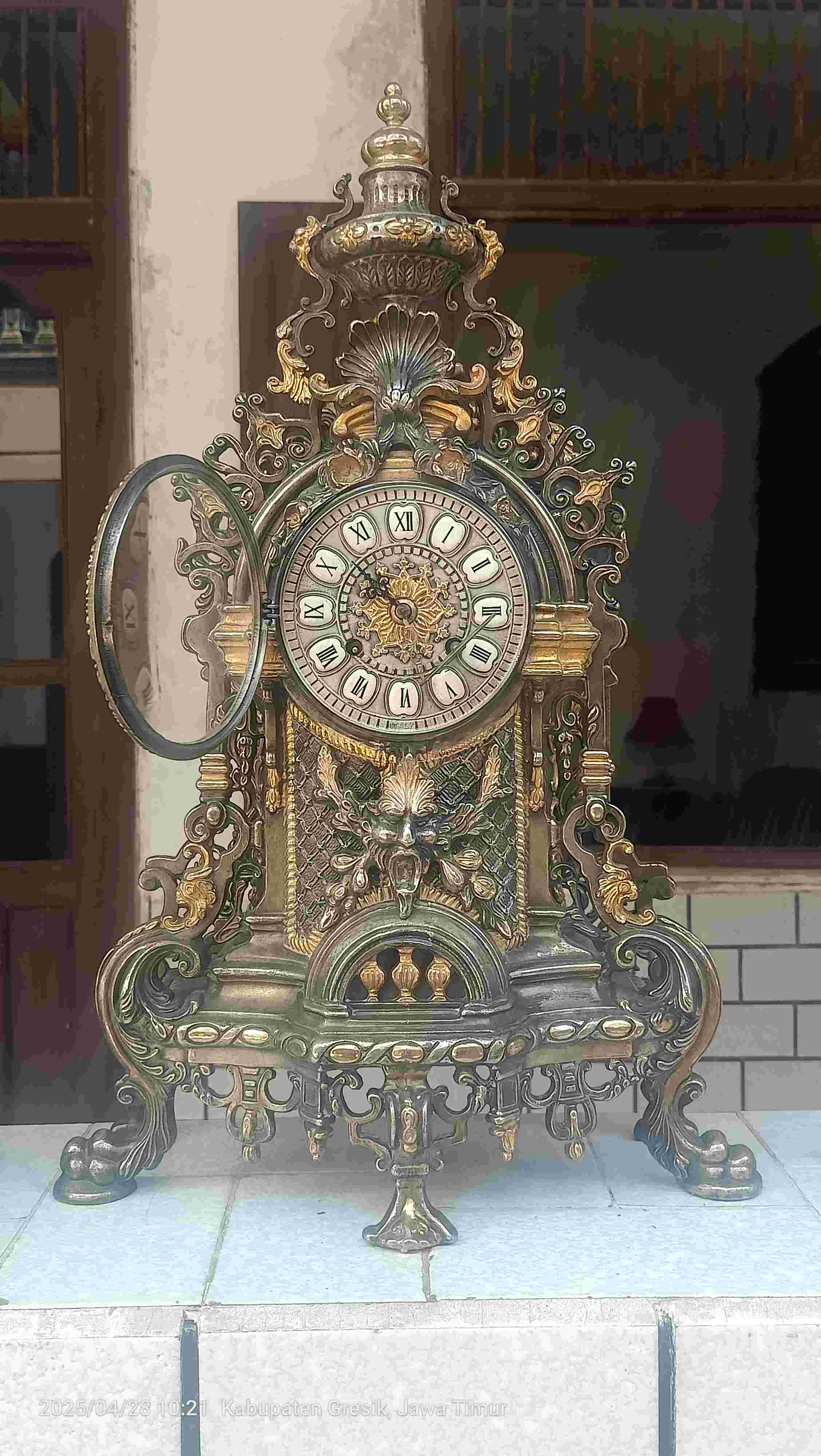 Jam meja antik eropa franz hermle 1920s italy-jerman