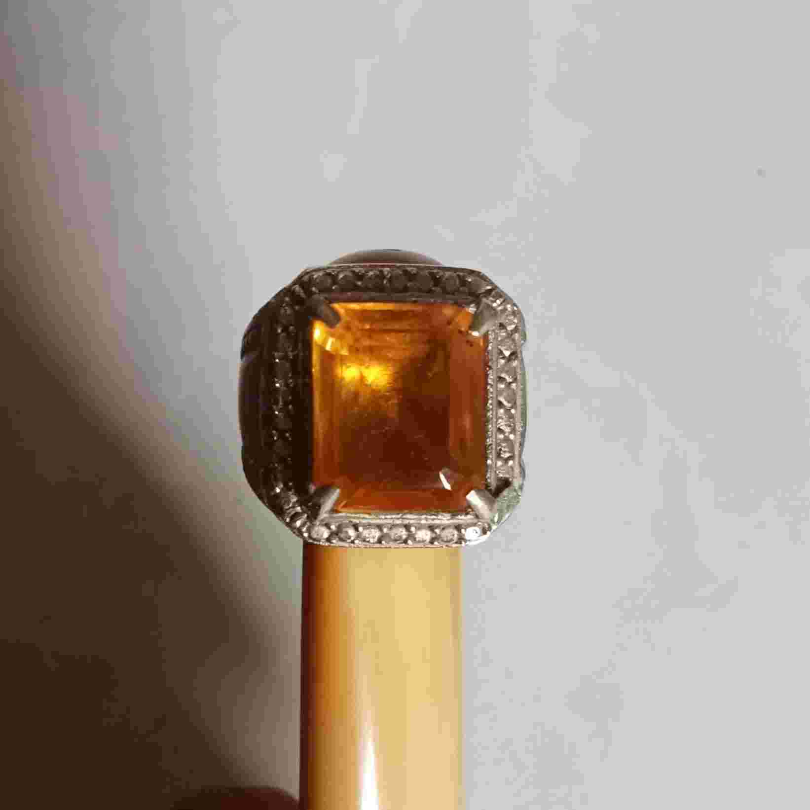 Cincin Yellow Topaz Ring Sz 8 Koleksi Lama 