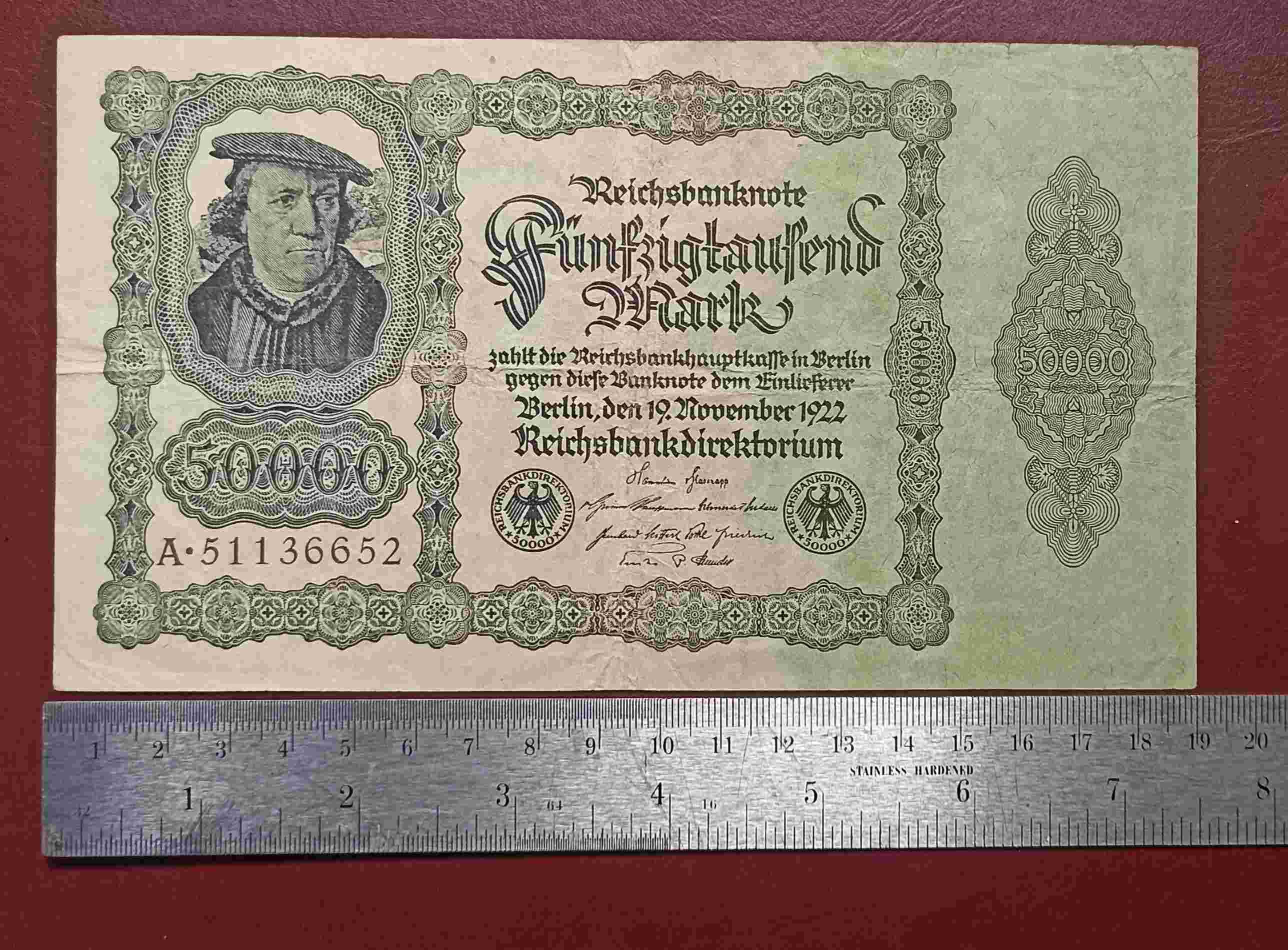 UANG JERMAN 50 000 MARK 1922 UKURAN JUMBO