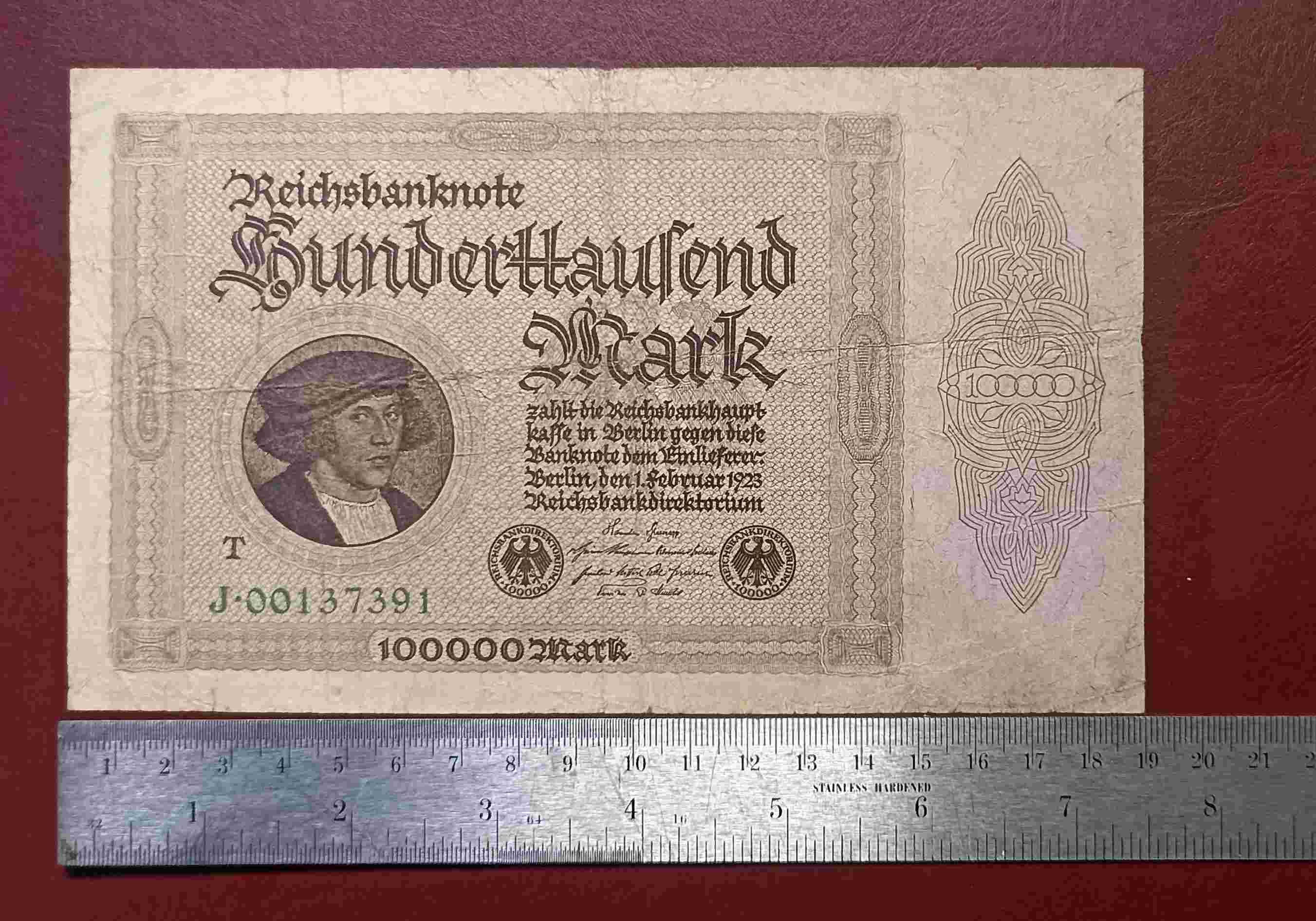 UANG JERMAN 100.000 MARK UKURAN JUMBO