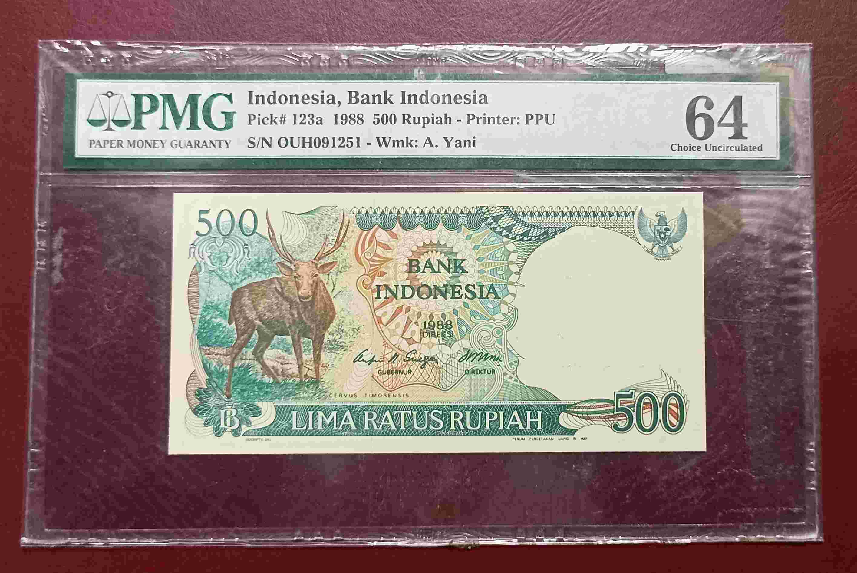 UANG KUNO 500 RUPIAH SERTIFIKAT PMG