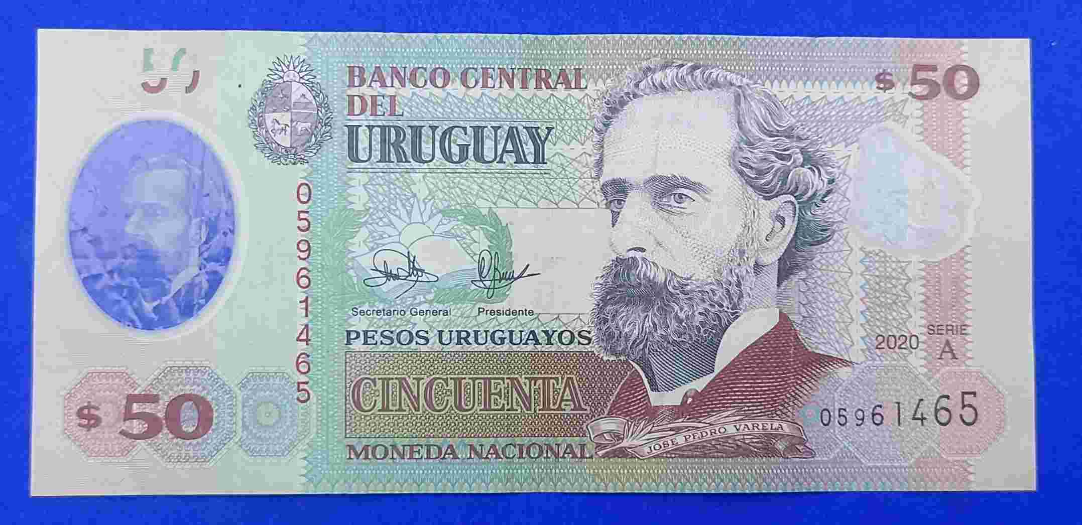 UANG URUGUAY POLYMER 50 PESOS