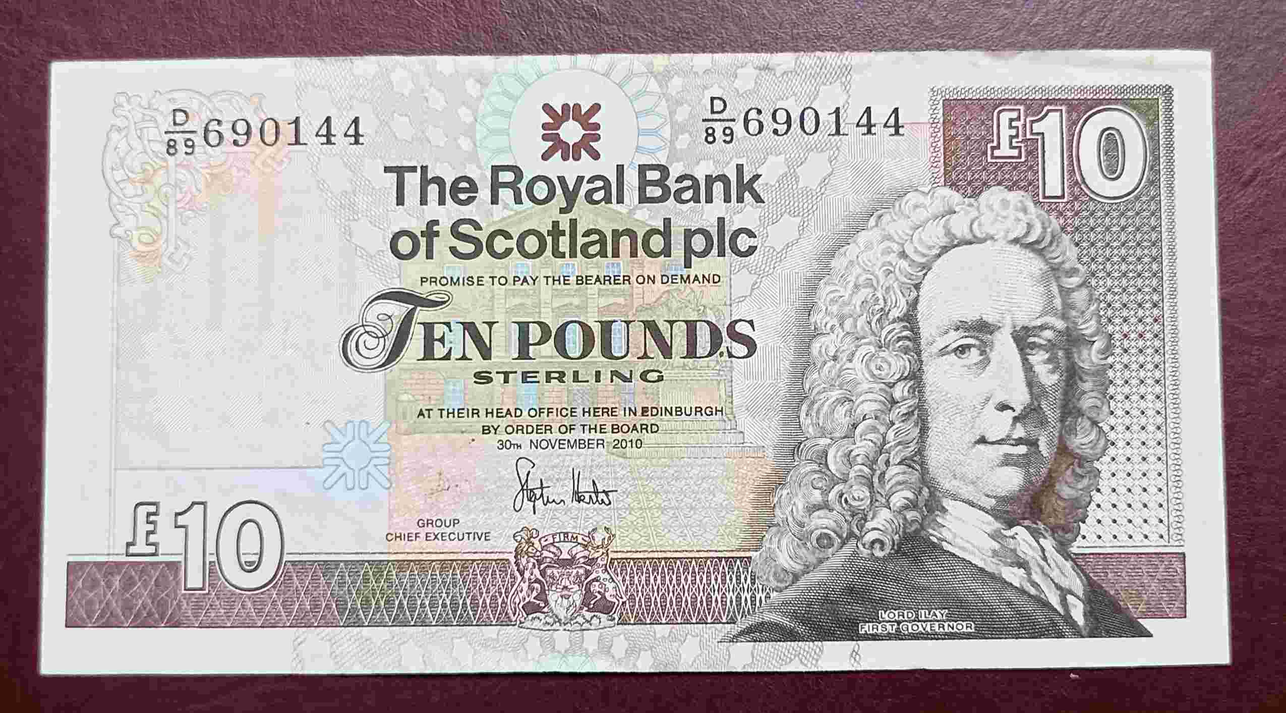 UANG SCOTLANDIA 10 POUNDSTERLING