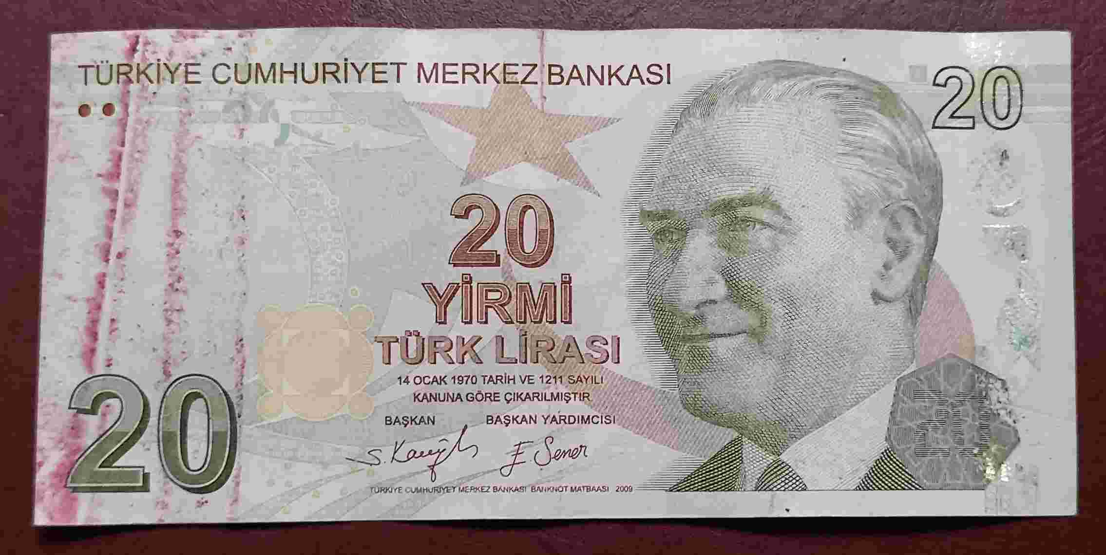 UANG TURKI 20 LIRASI
