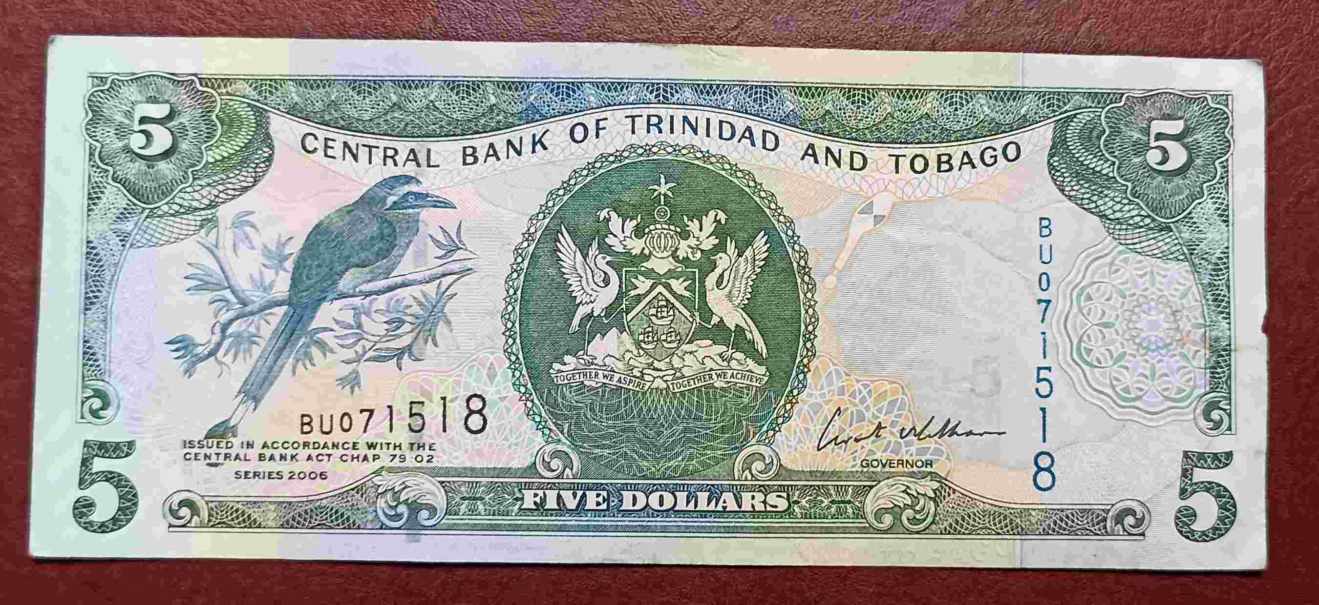 UANG TRINIDAD AND TOBAGO 5 DOLLARS