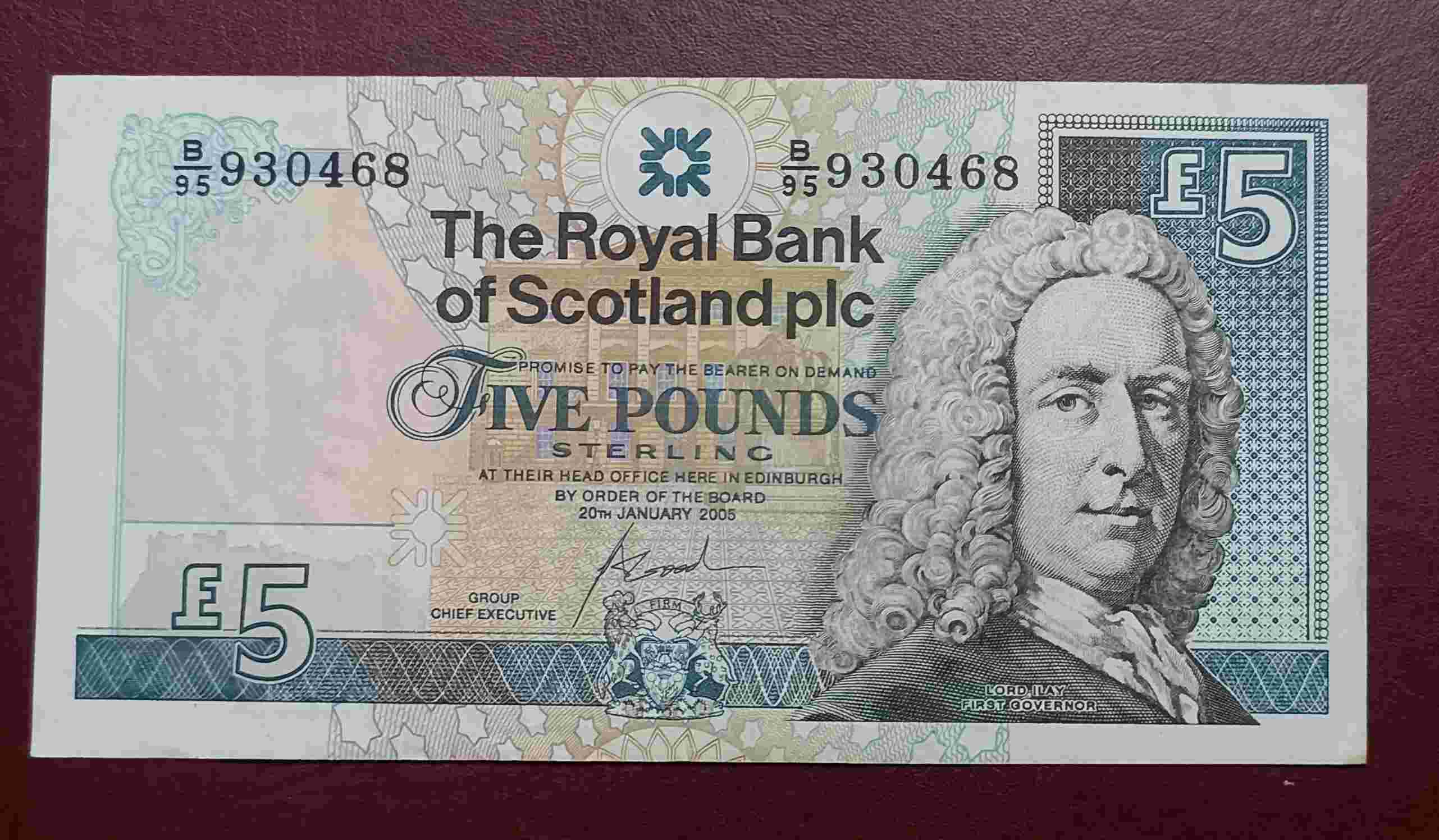 UANG SCOTLANDIA 5 POUNDSTERLING