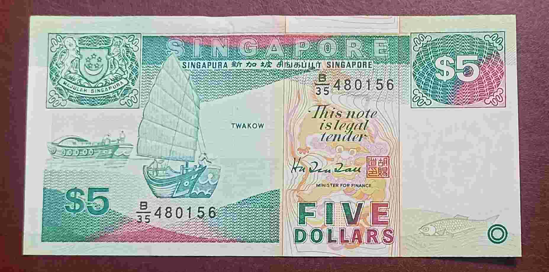 UANG SINGAPURA 5 DOLLARS