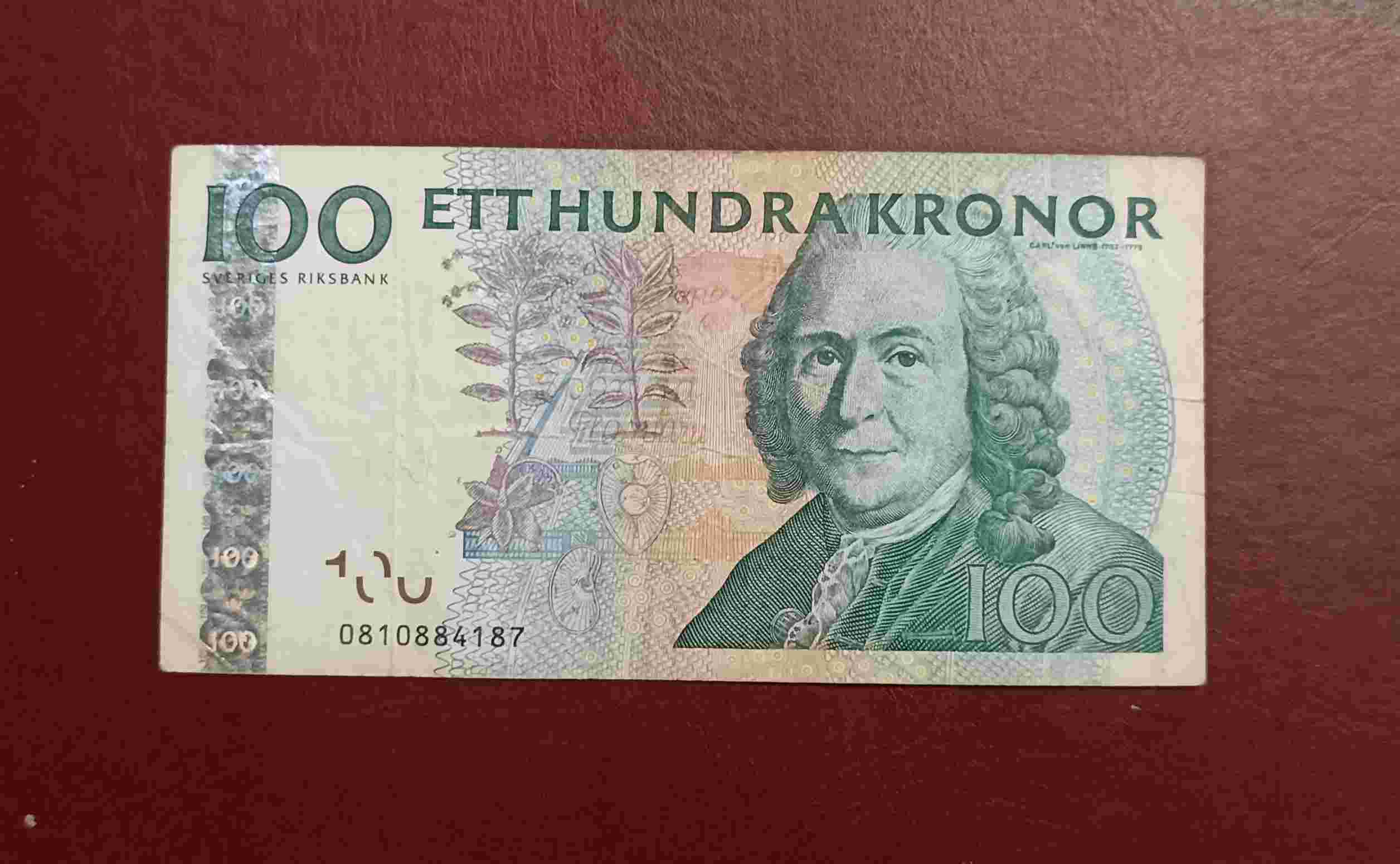 UANG SWEDIA 100 KRONOR