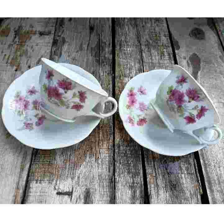 Cangkir kuno motif bunga seruni (2)